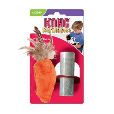 KONG 猫玩具 - 可填充羽毛顶部胡萝卜猫玩具