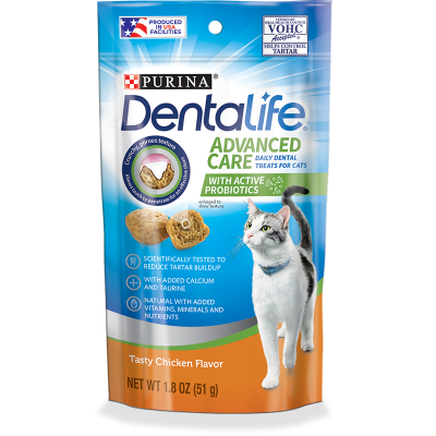 Purina Dentalife 高级护理 - 每日猫咪洁齿零食 - 鸡肉味 1.8盎司