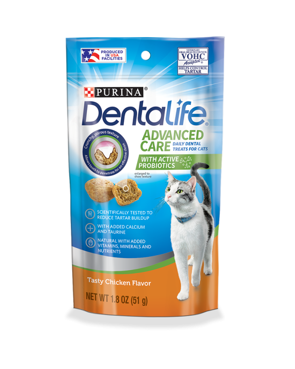 Purina Dentalife 高级护理 - 每日猫咪洁齿零食 - 鸡肉味 1.8盎司