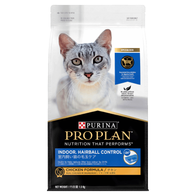 Purina Pro Plan 猫粮 - 室内 & 毛球控制 - 鸡肉 1.5kg